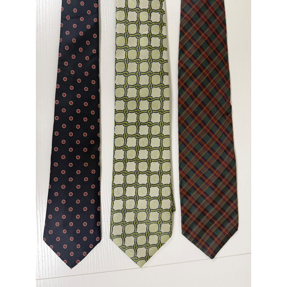 Lot of 3 Silk Ties Kuppenheimer Muschio & Miele Parisian Signature Italy Plaid